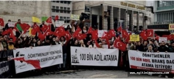 Atanmayan '100 bin Öğretmen Ulus'ta eylem yaptı