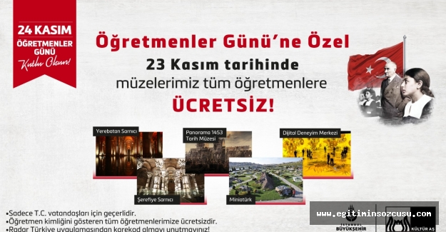İBB'den 24 Kasım Öğretmenler Günü'ne özel sürpriz